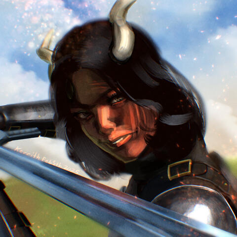 DnD TTRPG - Portraits - Knights A Tiefling Knight readies her blade! 3h 46min Program: Clip Studio Paint BG Brushes: Houston Sharp CLOUDS - cloud softest Clouds Thick Wispy Clouds Textured Fluffy Clouds Devin Elle Kurtz Distant Grass Block in Grass